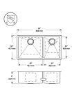 Evier sous-plan modèle BEDU3318-IR-A – spec – Belleza Plomberie